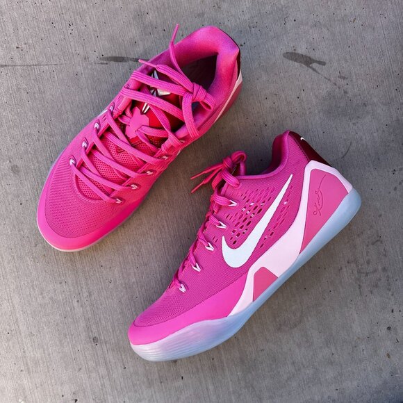 Nike Kobe 9 EM Low Protro Kay Yow Think Pink HQ4995-600 Men's 9.5 Basketball - Picture 1 of 6
